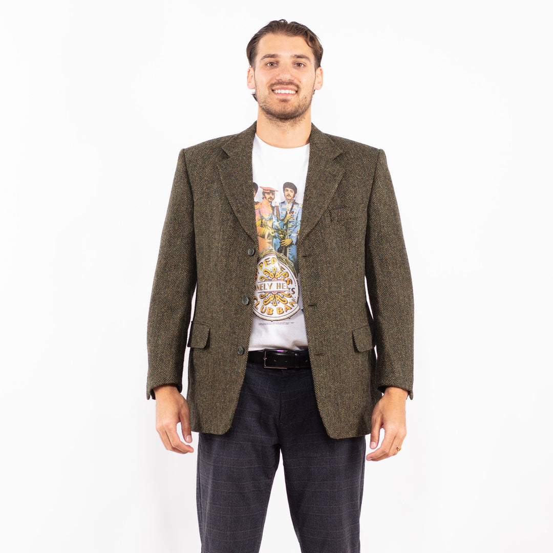 Vintage 90's Men Harris Tweed Jacket in GreenZ2197