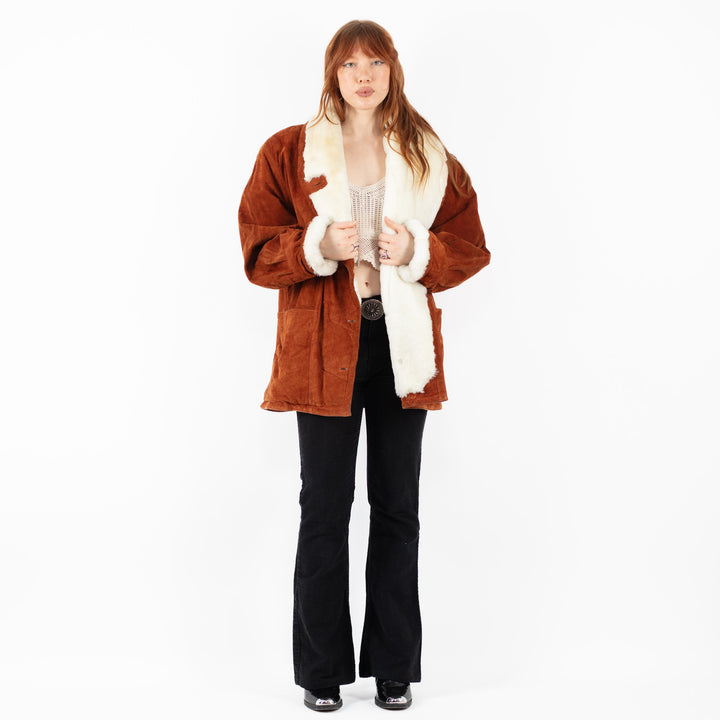 Vintage 90's Women Suede Sherpa in BrownV9787