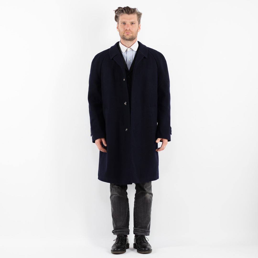 Vintage 70's Men Wool Coat in BlueZ1762