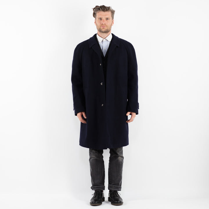 Vintage 70's Men Wool Coat in BlueZ1762