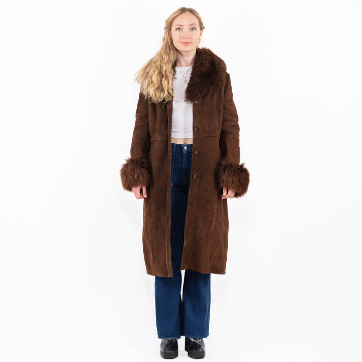 Vintage 70's Penny Lane Sheepskin Coat in Brown