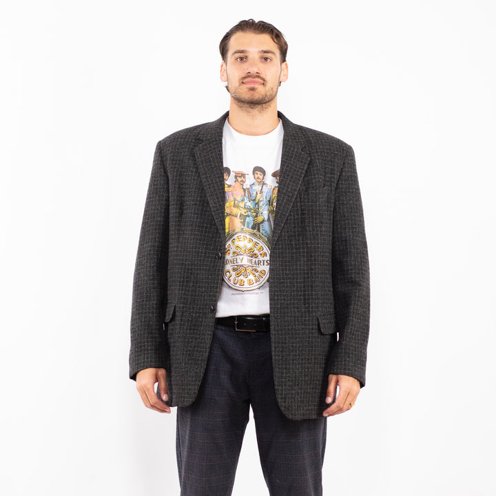 Vintage 90's Men Calvin Klein Wool Blazer Jacket in Gray