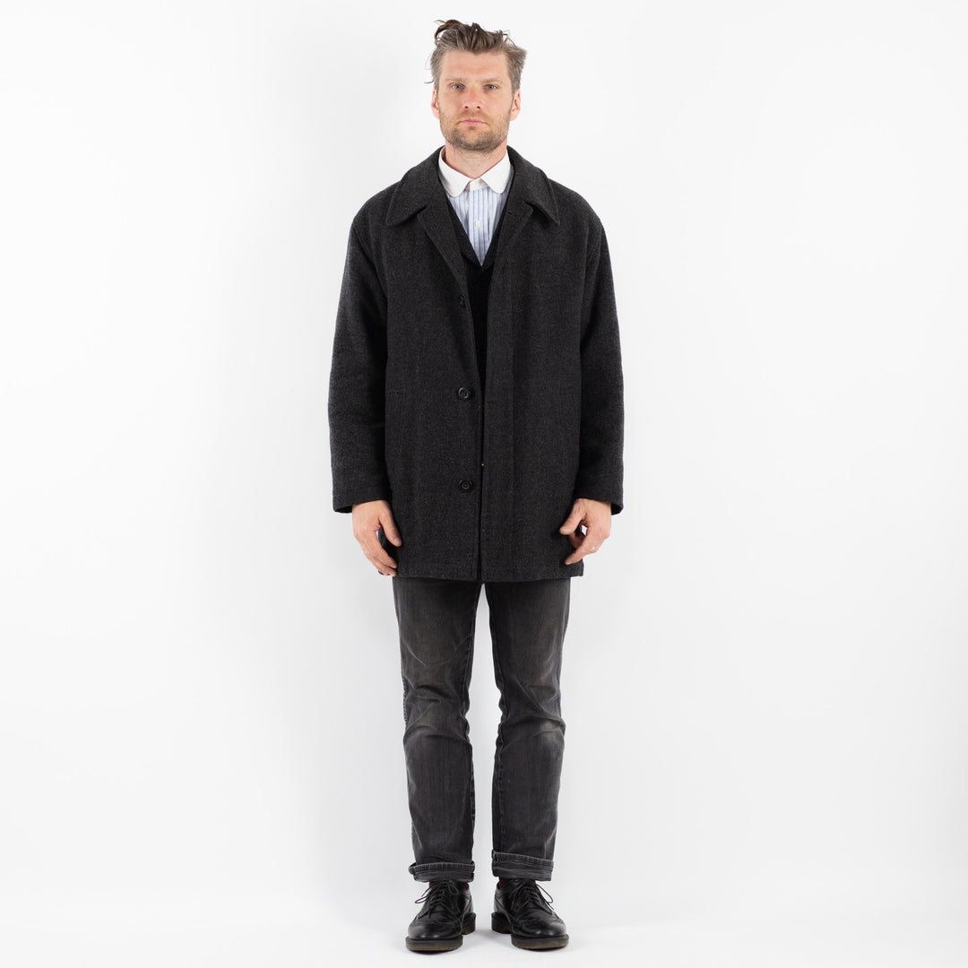 Vintage 90's Men Wool Blend Coat in GrayZ1766
