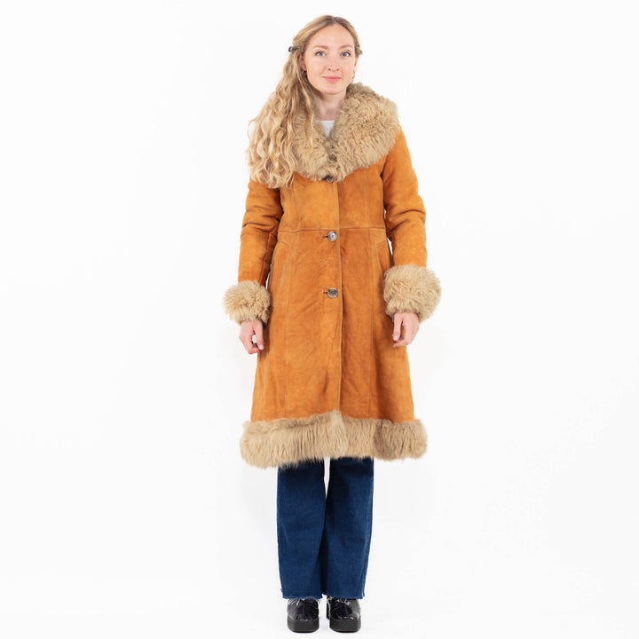 Vintage 70's Penny Lane Sheepskin Coat in Brown