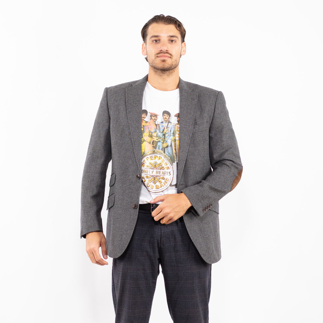 Vintage 90's Men Wool Blazer in GrayZ2203