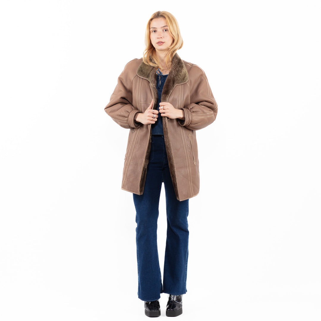 Vintage 80's Women Sheepskin in BeigeA0090