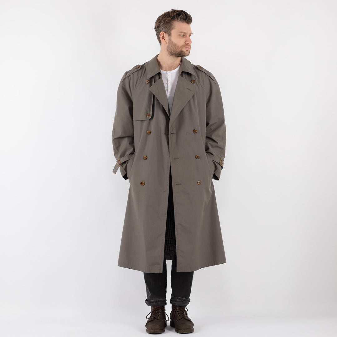 Vintage 70's Men Trench Coat in GrayZ819