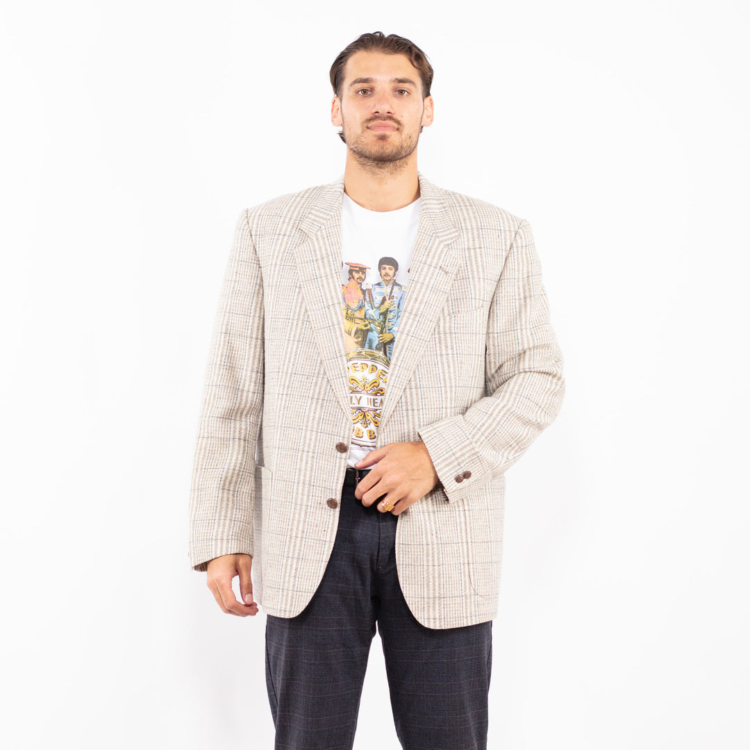 Vintage 70's Men Wool Blazer in BeigeZ2209
