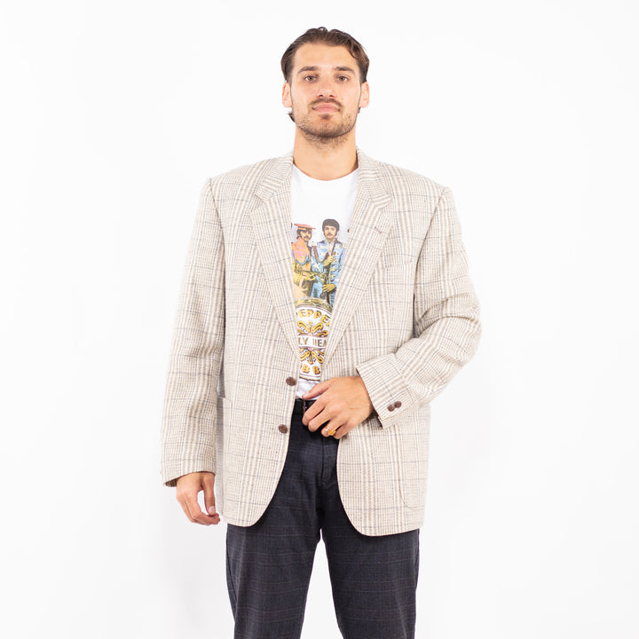 Vintage 70's Men Wool Blazer in BeigeZ2209