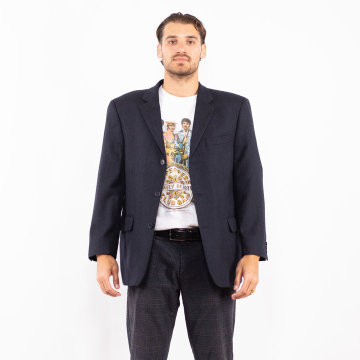 Vintage 90's Men Wool Blazer Jacket in BlueZ2210