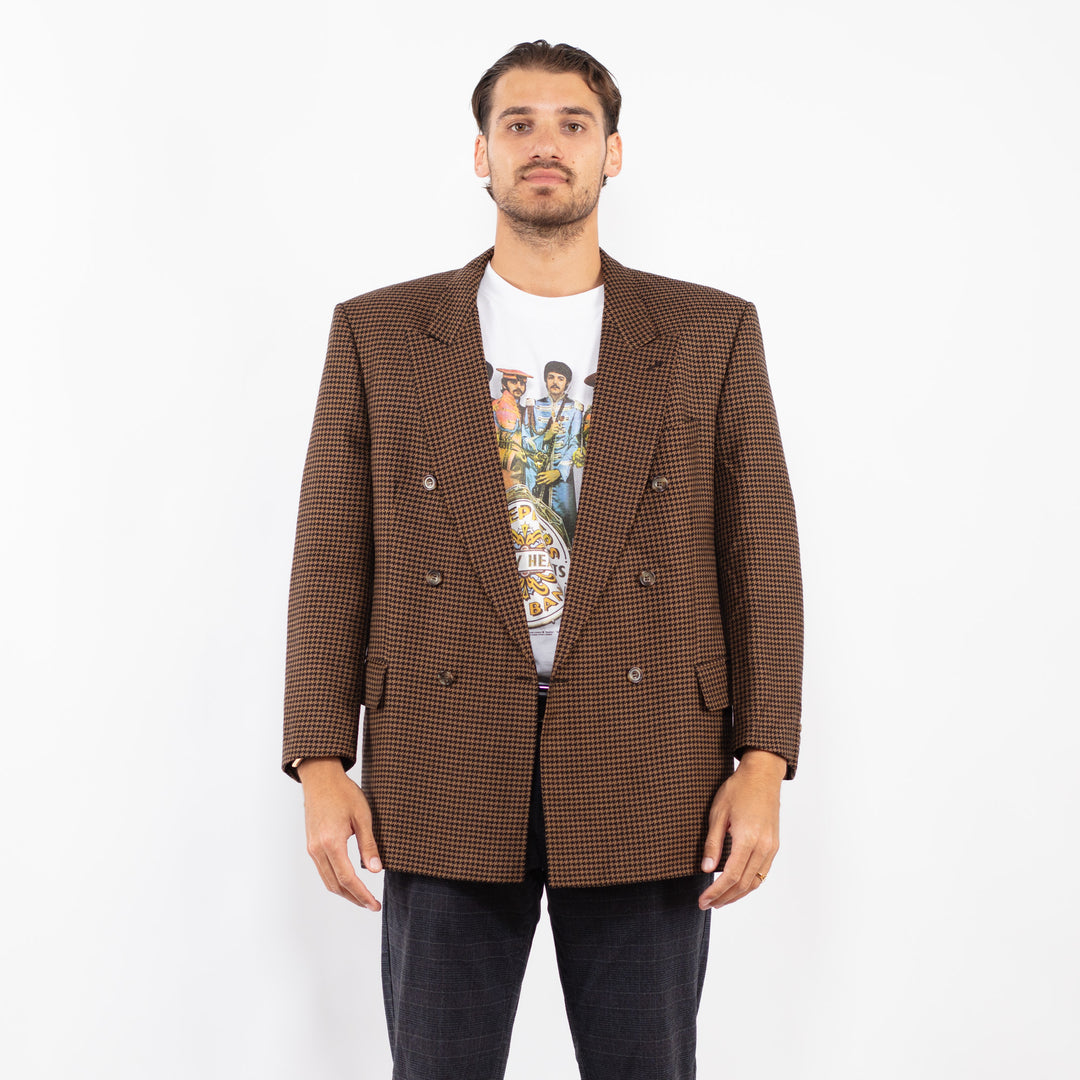 Vintage 70's Men Wool Blazer in BrownZ2213