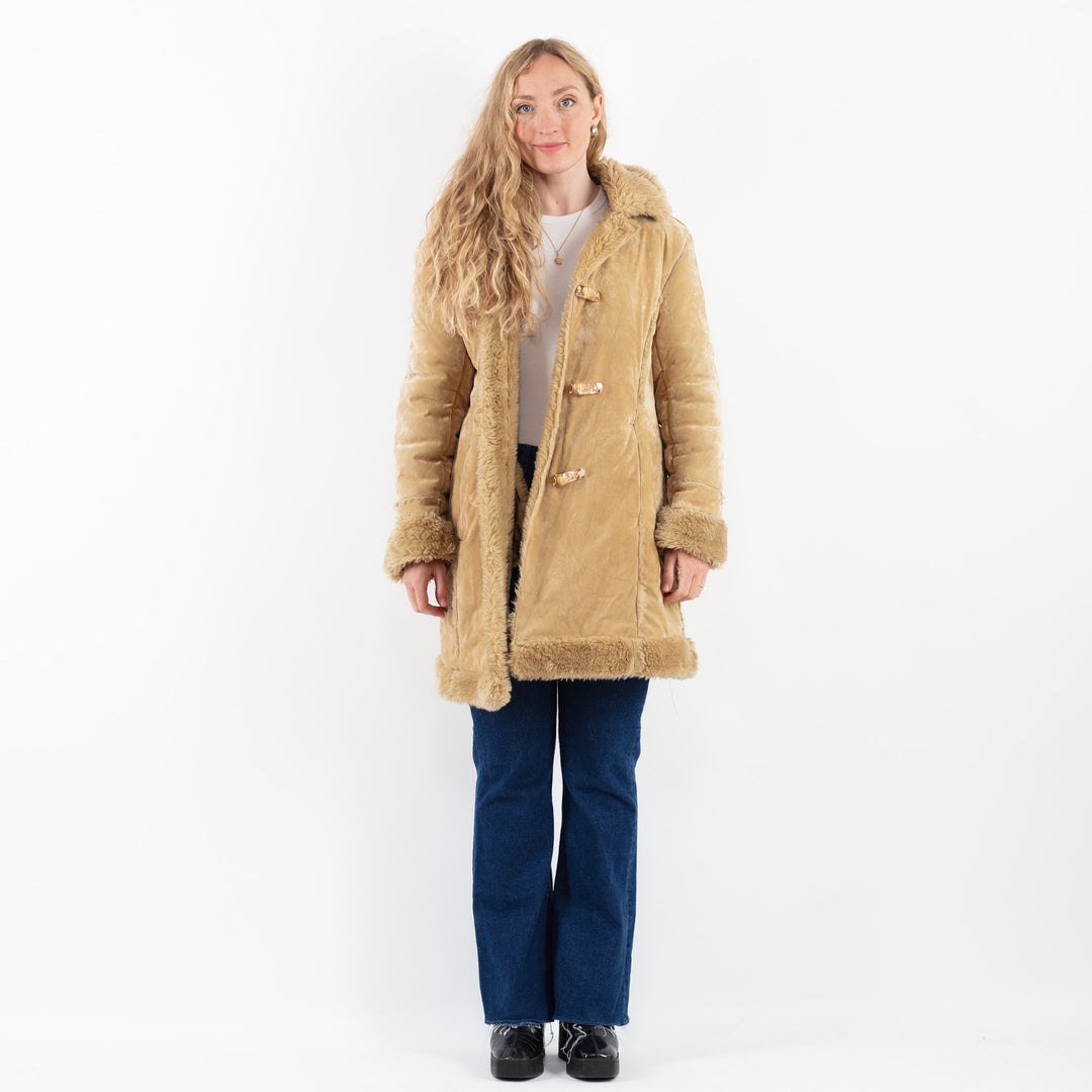 Vintage 90's Women Faux Sheepskin in BeigeV9906