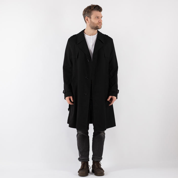 Vintage 90's Men Trench Coat in BlackZ822