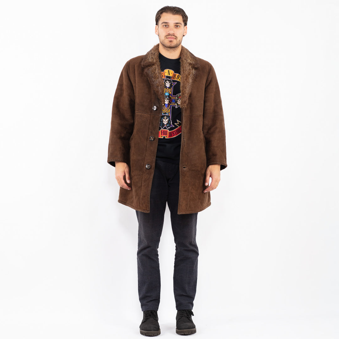 Vintage 70's Men Sheepskin Coat in BrownZ2413
