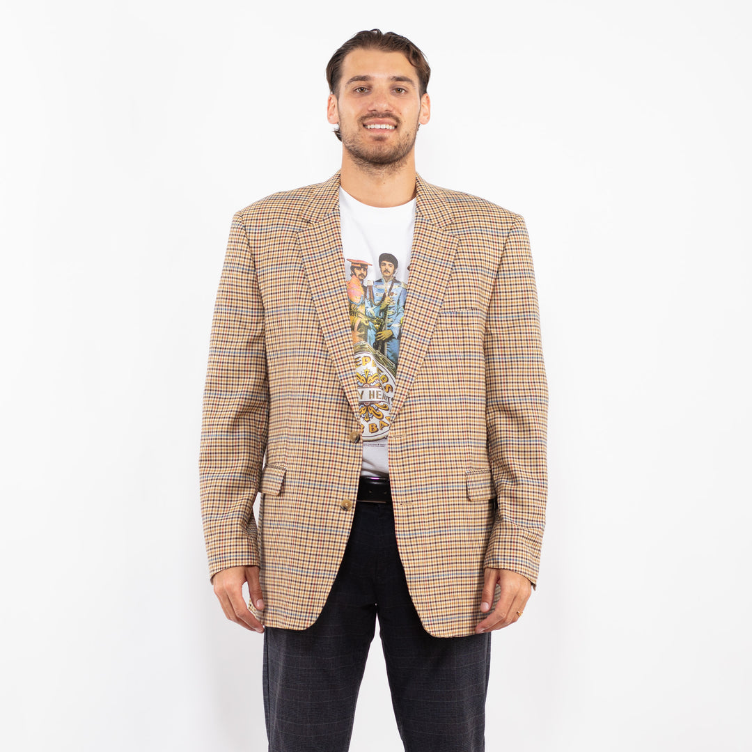 Vintage 00's Men Wool Blazer Jacket in BeigeZ2215