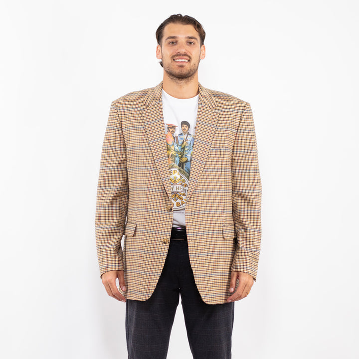 Vintage 00's Men Wool Blazer Jacket in BeigeZ2215