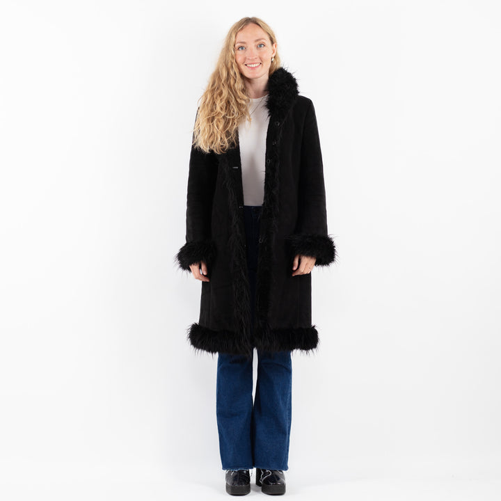 Vintage 00's Women Faux Sheepskin in BlackV9909