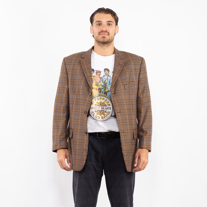 Vintage 70's Men Wool Blazer Jacket in BrownZ2217