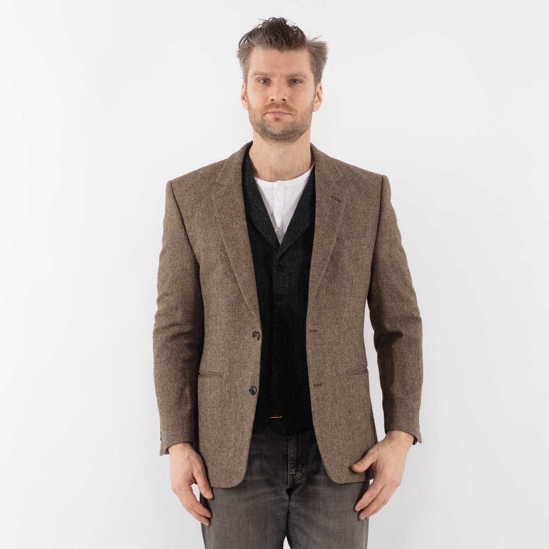 Vintage 90's Men Wool Blazer Jacket in BeigeZ1036
