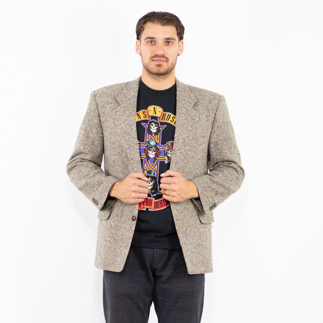 Vintage 80's Men Wool Blazer Jacket in GreenZ2417