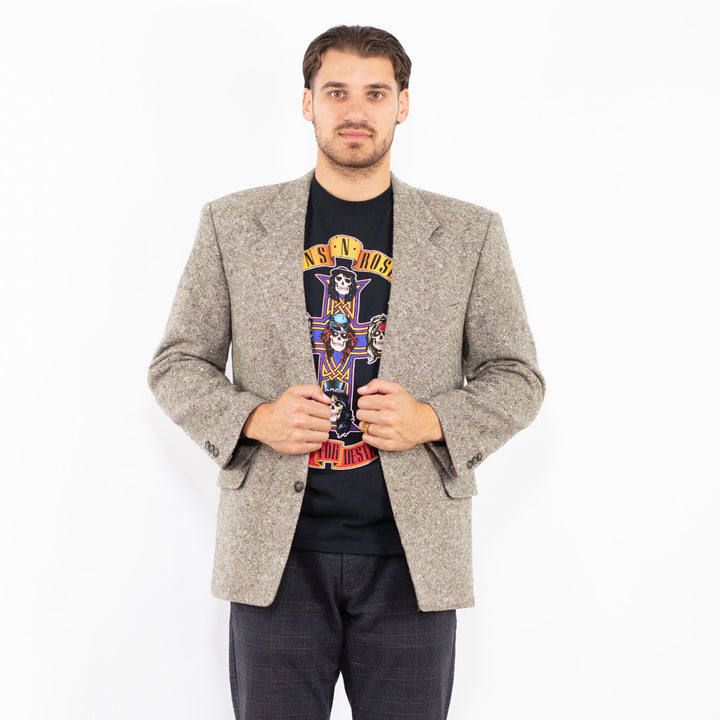 Vintage 80's Men Wool Blazer Jacket in GreenZ2417