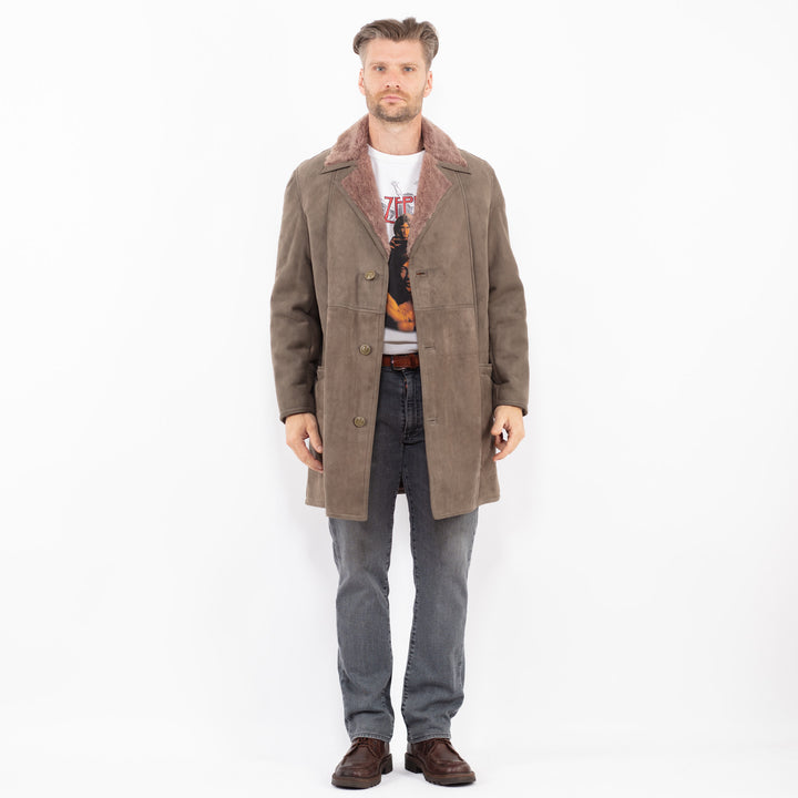 Vintage 70's Men Sheepskin Coat in BeigeZ2103