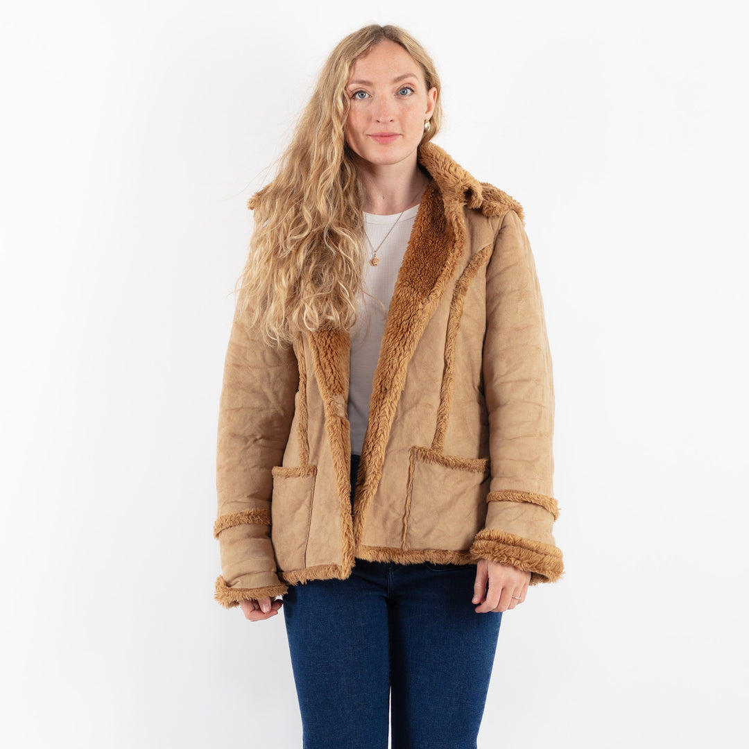 Vintage 00's Women Faux Sheepskin in BeigeV9915