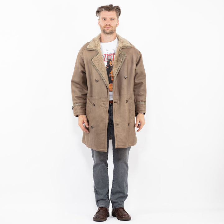 Vintage 70's Men Sheepskin Coat in BeigeZ2107