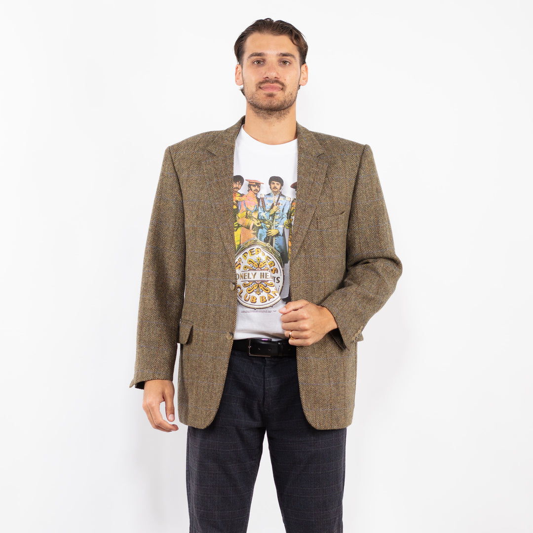 Vintage 90's Men Wool Blazer Jacket in BeigeZ2224