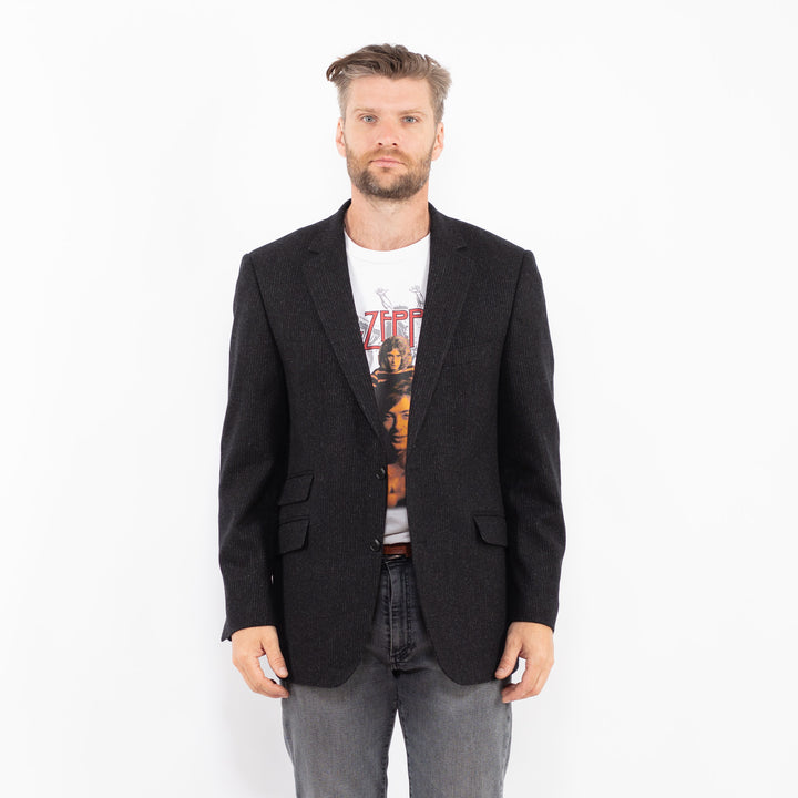 Vintage 90's Men Wool Blazer Jacket in GrayZ2333