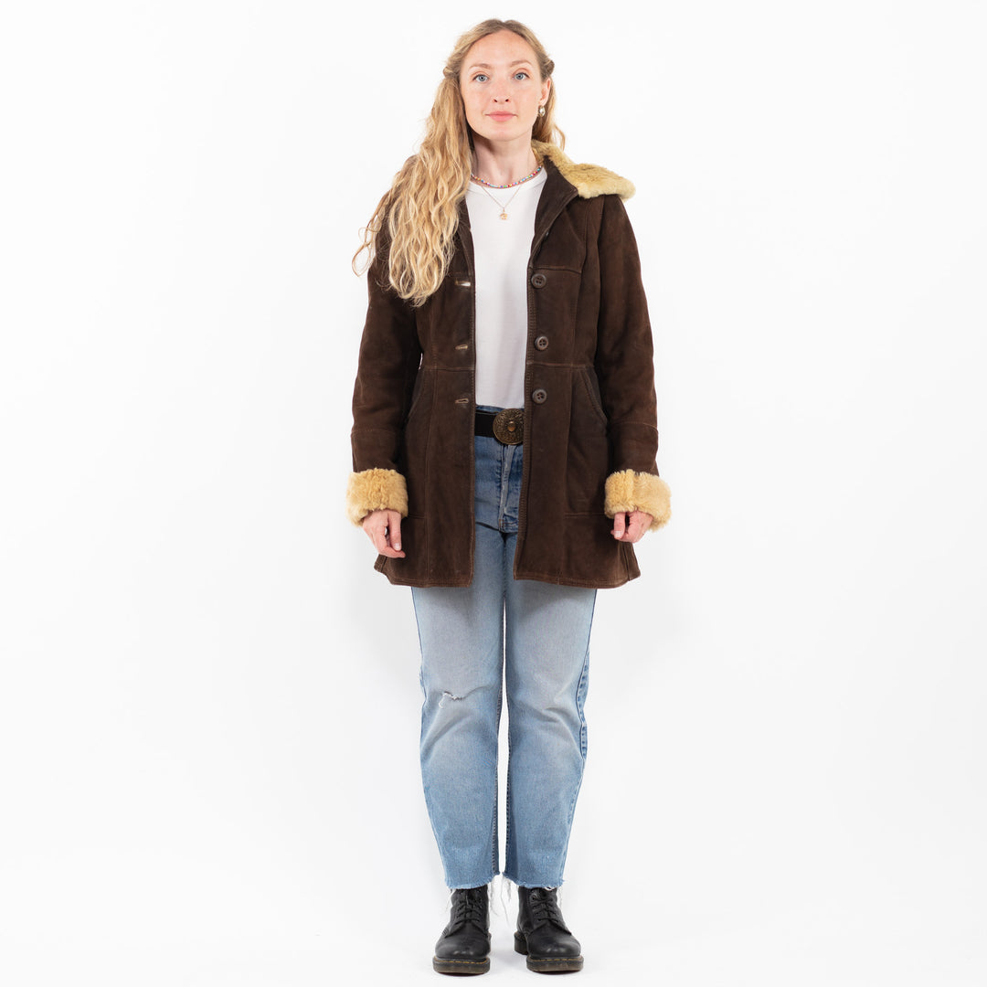 Vintage 70's Women Sheepskin Coat in BrownA0319