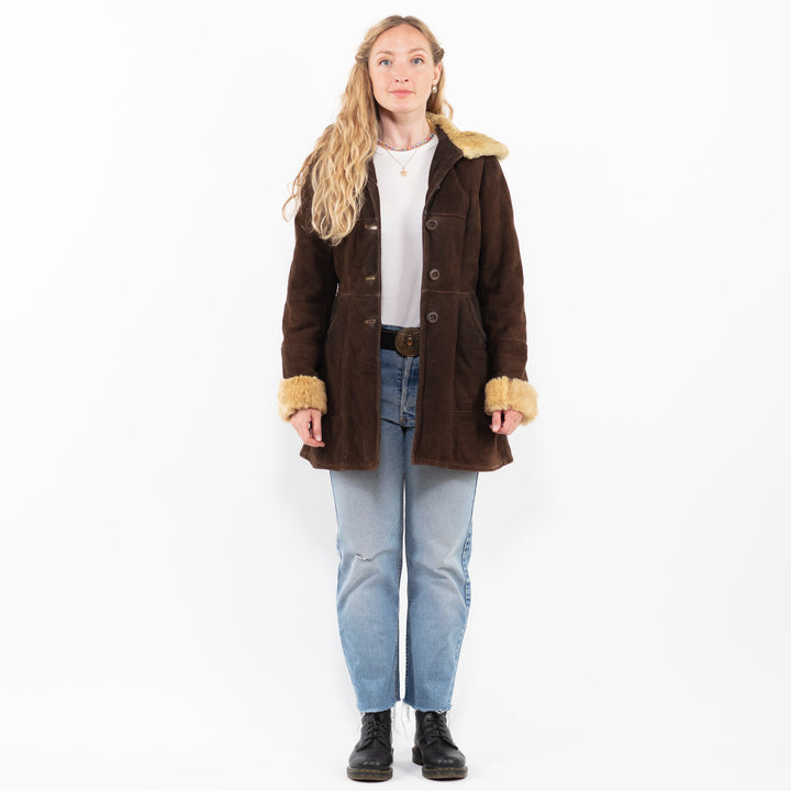 Vintage 70's Women Sheepskin Coat in BrownA0319