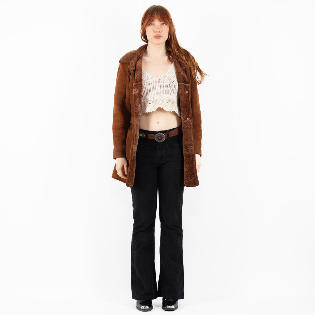 Vintage 90's Women Sheepskin in BrownV9817