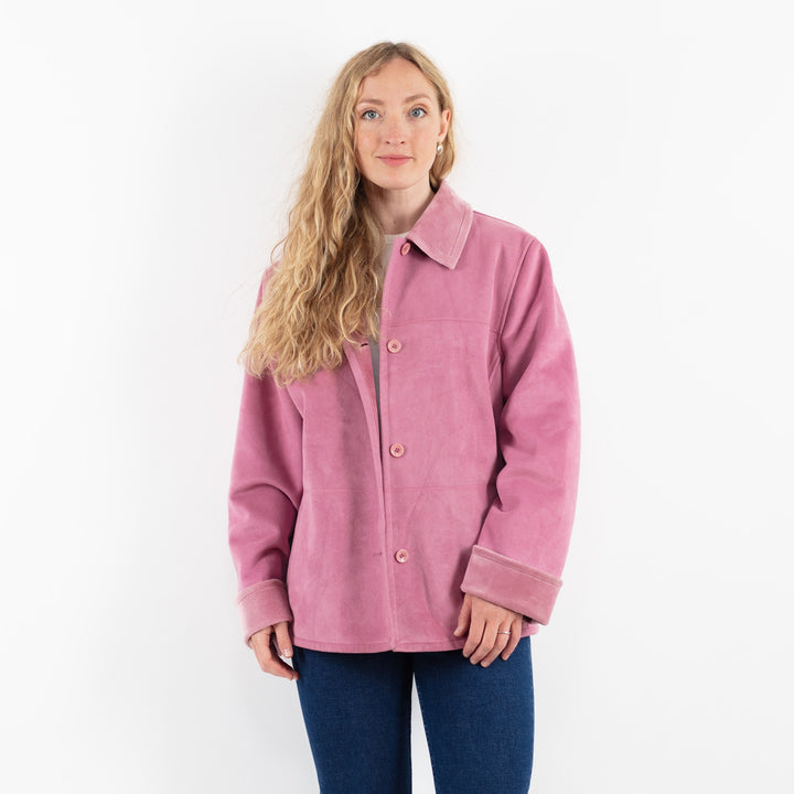 Vintage 00's Women Faux Sheepskin Jacket in PinkV9921