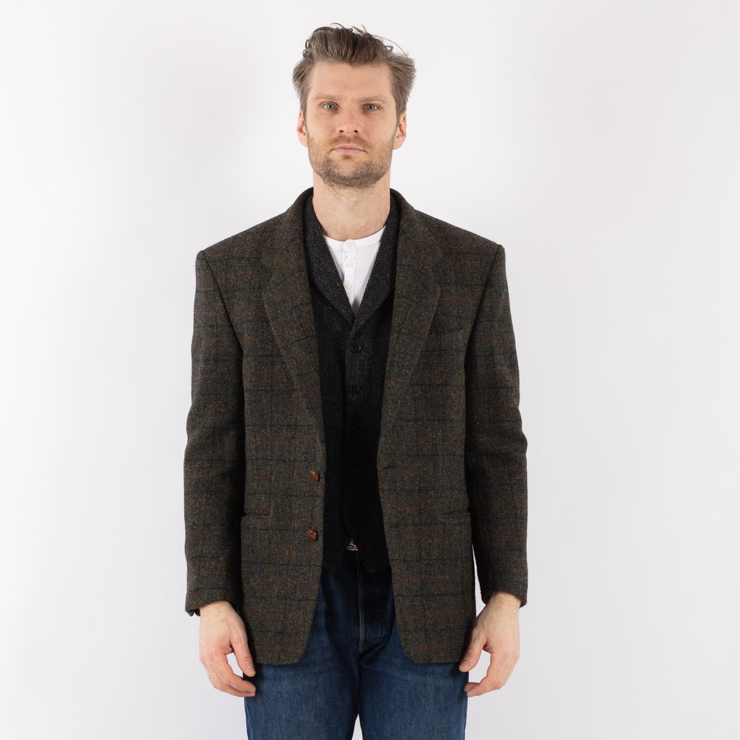 Vintage 90's Men Harris Tweed Jacket in GreenZ1200
