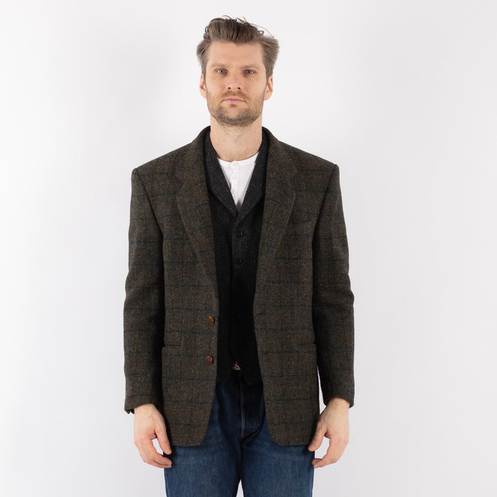 Vintage 90's Men Harris Tweed Jacket in GreenZ1200