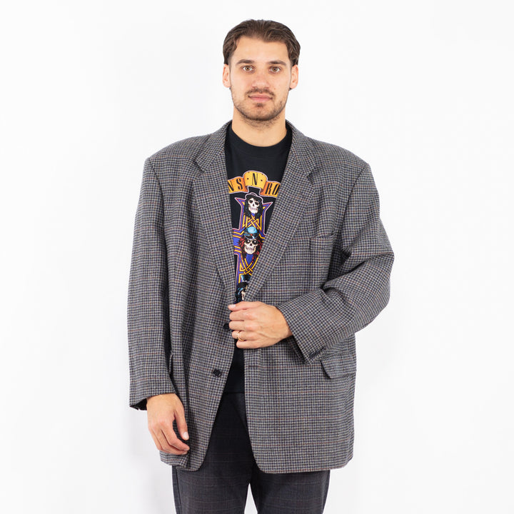 Vintage 90's Men Wool Blazer Jacket in GrayZ2431