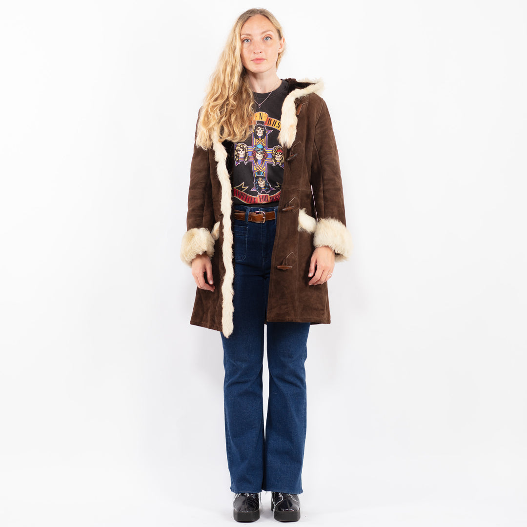 Vintage 70's Women Sheepskin Coat in BrownA0430