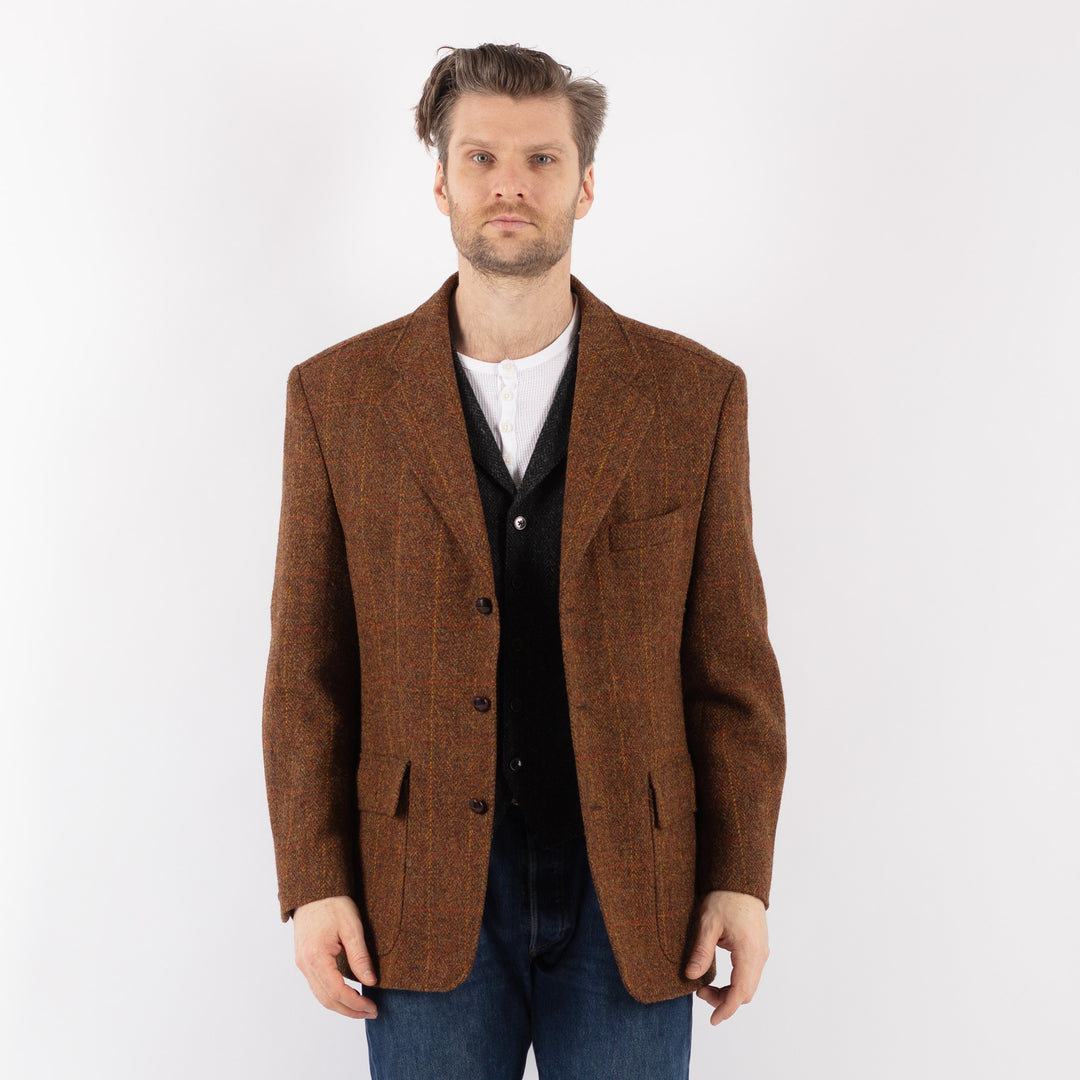 Vintage 90's Men Harris Tweed Jacket in BrownZ1204