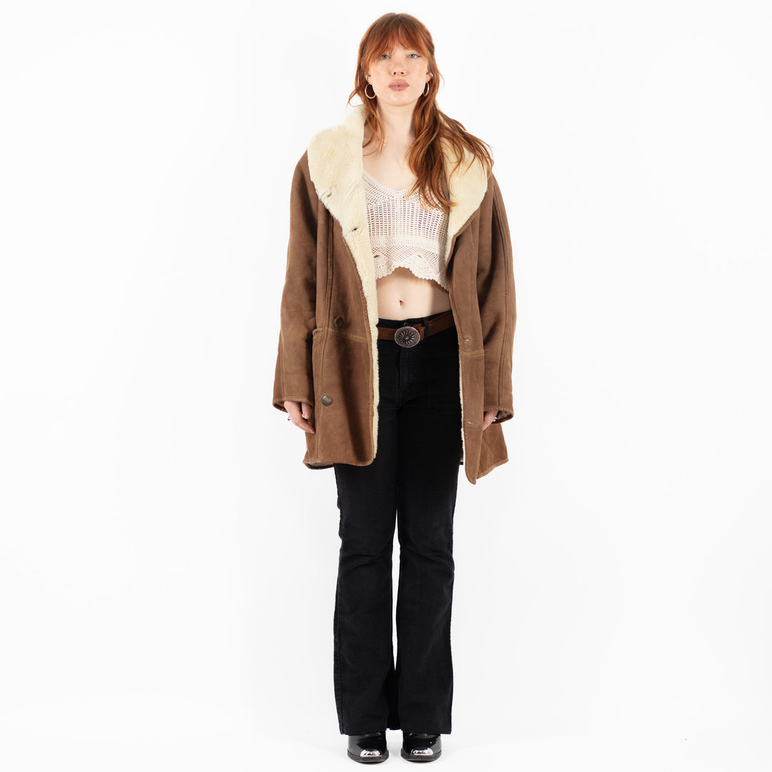 Vintage 80's Women Sheepskin in BrownV9825