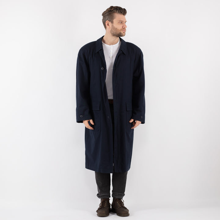 Vintage 70's Men Mac Coat in BlueZ835