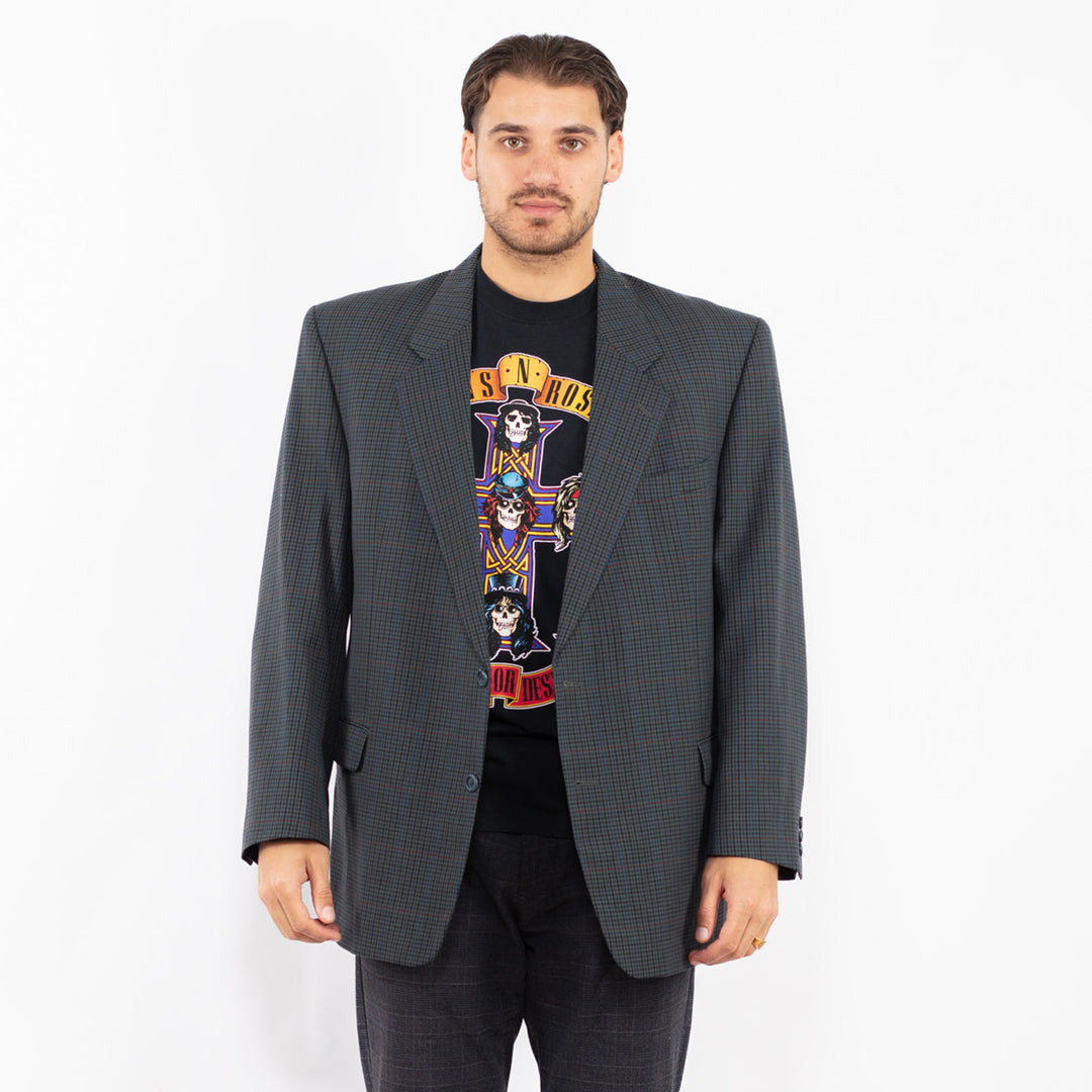 Vintage 70's Men Wool Blend Blazer Jacket in BlueZ2436