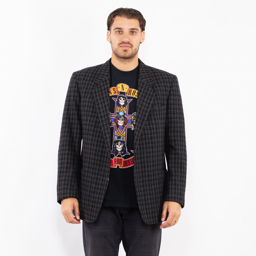 Vintage 70's Men Wool Blazer Jacket in GrayZ2441