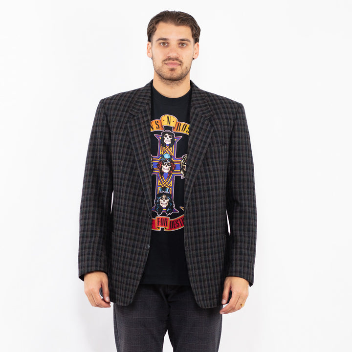 Vintage 70's Men Wool Blazer Jacket in GrayZ2441