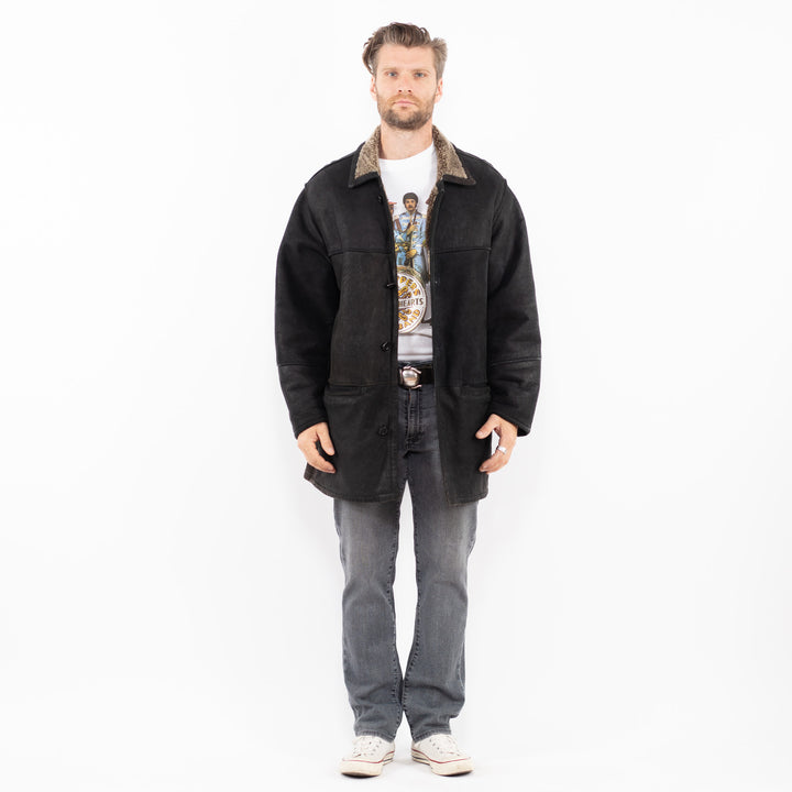 Vintage 90's Men Sheepskin in BlackZ2004