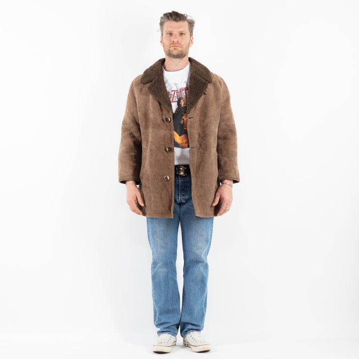 Vintage 70's Men Sheepskin Coat in BeigeZ1785