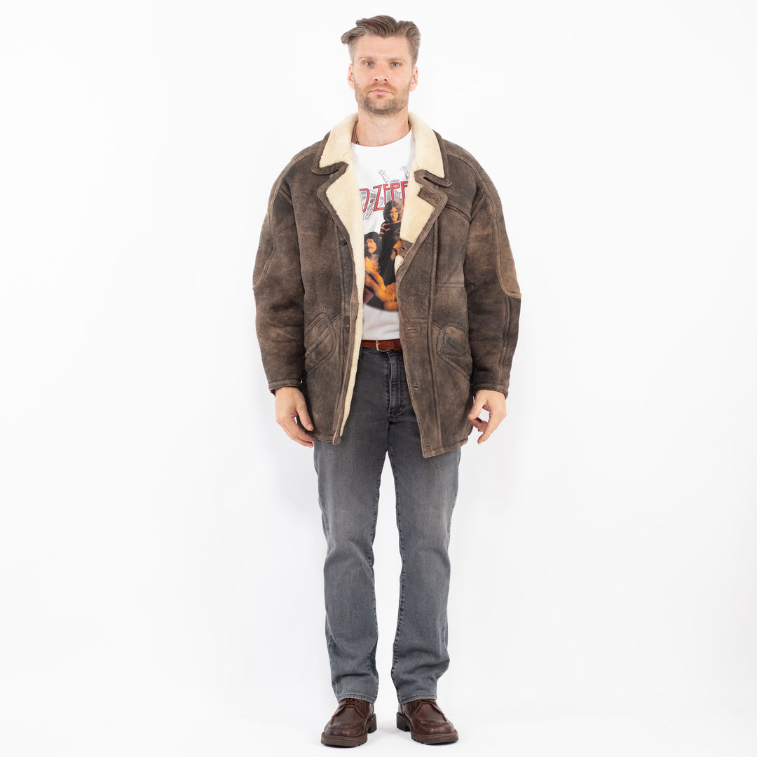 Vintage 80's Men Sheepskin in BrownZ2134