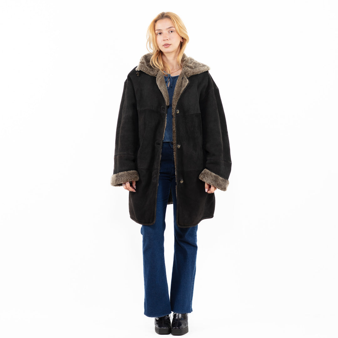 Vintage 90's Women Sheepskin in BlackA0134