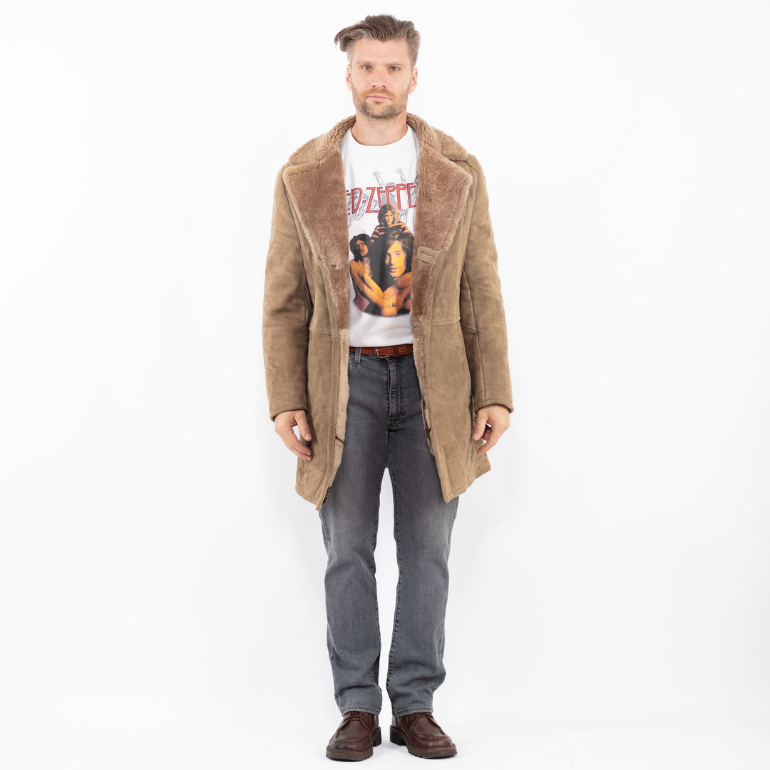 Vintage 70's Men Sheepskin Coat in BeigeZ2141