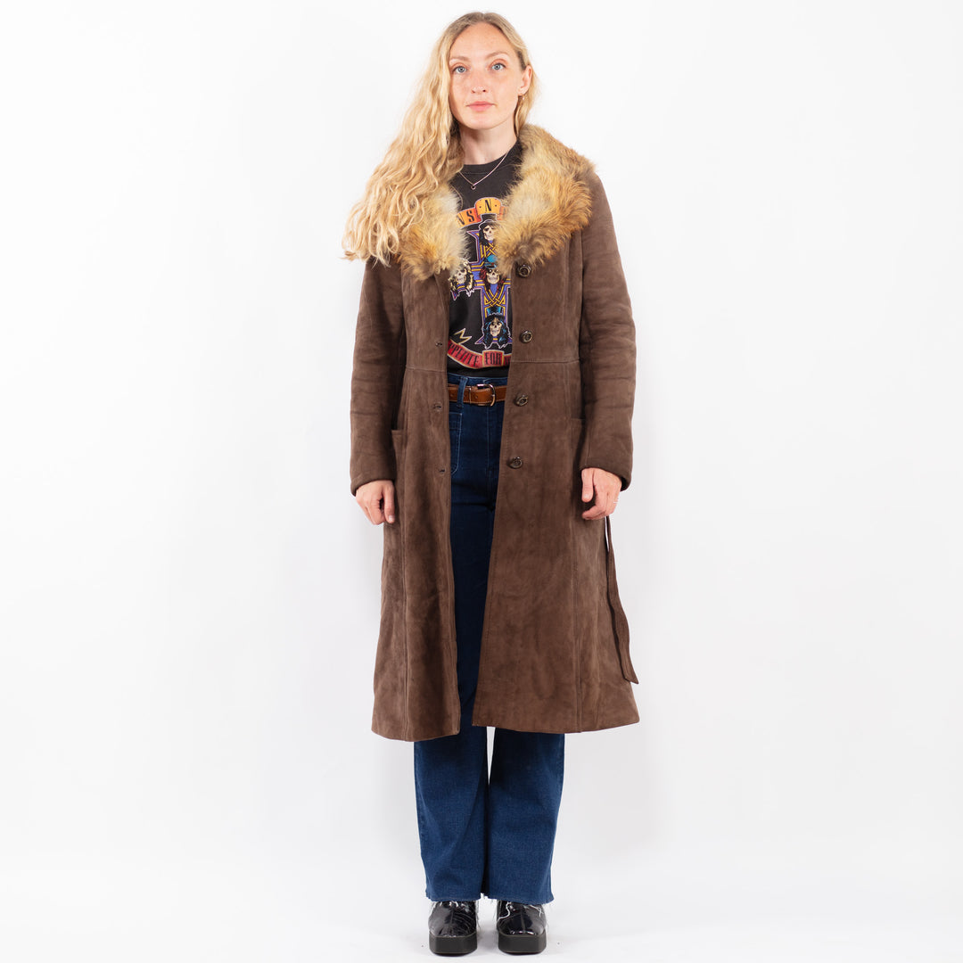 Vintage 70's Women Sheepskin Coat in BrownA0451